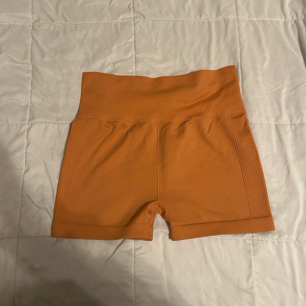 Women's Orange High-Waisted Shorts